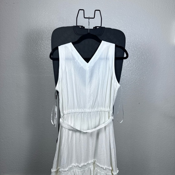 Calvin Klein White Ruffled Tie Front Sundress - Picture 2 of 6